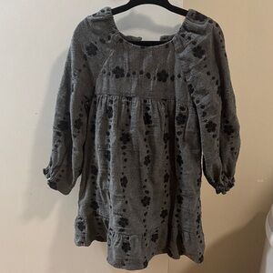 Zara Gray Floral Kids Dress